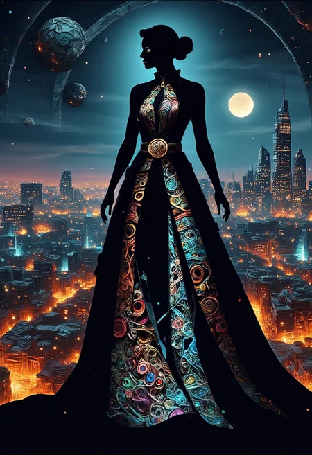 (steampunk woman:1.4), silhouette of a nude  beautiful woman, amazing depth, double exposure, belighted steampunk skyline, by night, surreal, pattern, geometric patterns, intricately detailed, perfectly balanced, deep fine edges, artistic photorealism, photorealism, vivid colors, 8K, UHD, many details, extreme detailed, full of details, <lora:SDXLFaeTastic2400:1>, <lora:210432_training_data:.5>