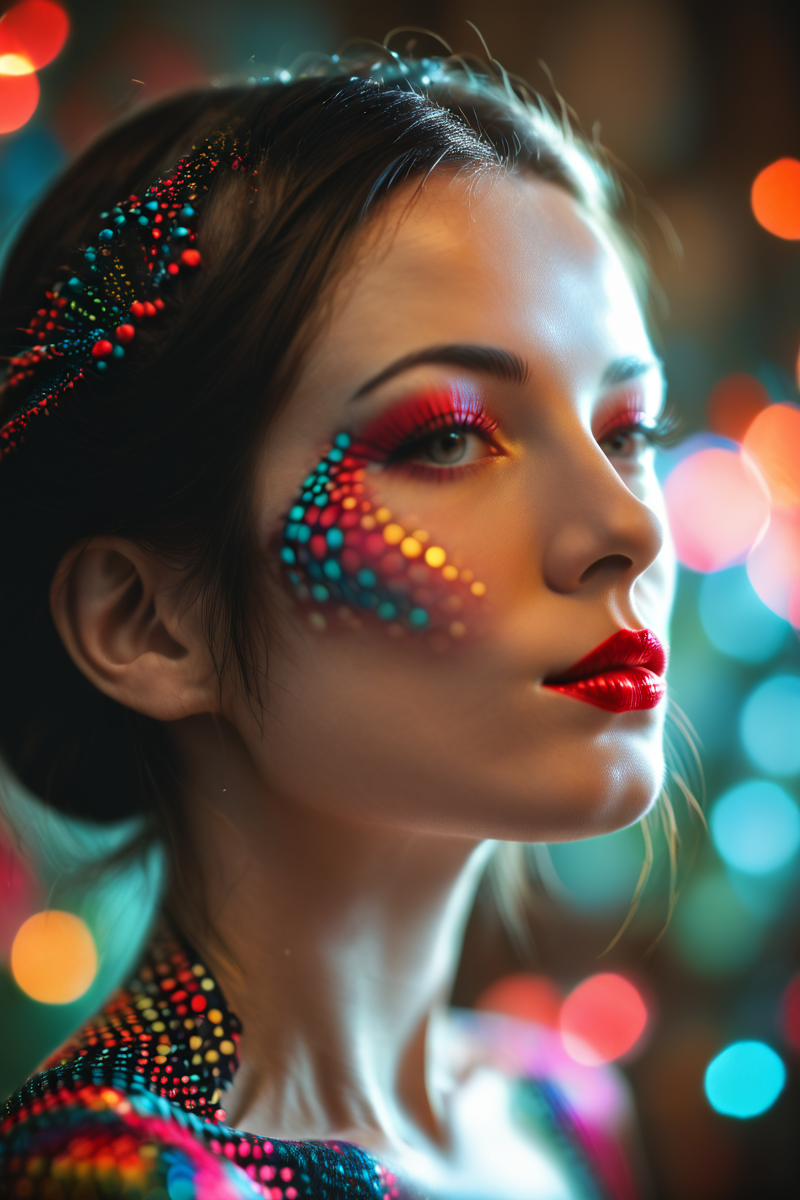 score_9, score_8_up, score_7_up, 
woman, long black hair,  colorful, depth of field, make-up, lipstick, dotstyle, abstract, bokeh, sexy, glowing, make-up,
 <lora:DotStyle_Pony-000006:1>