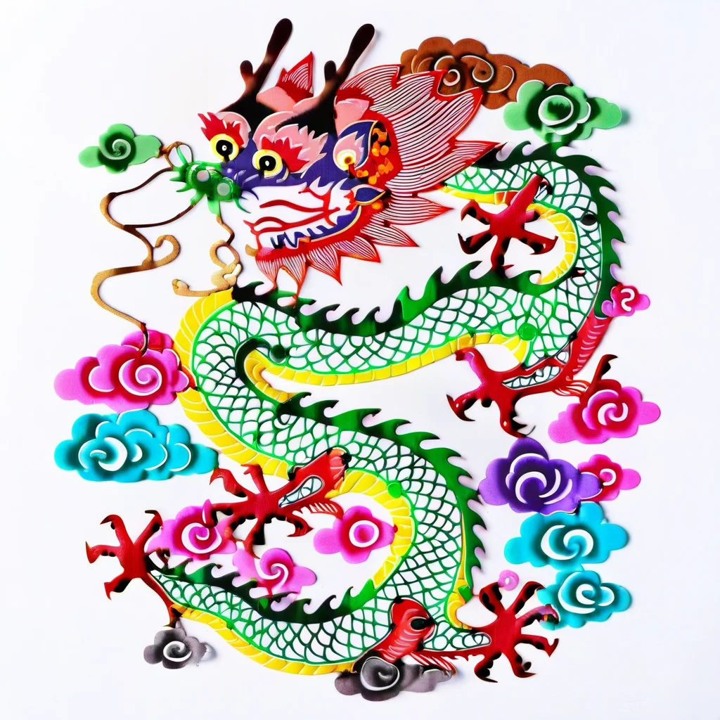 an image of a colorful chinese dragon,cloud,water,solid white background,colorful SP_CN_PPC,paper cutting <lora:0204_paper_cutting-checkpoint-5000:1.0>
