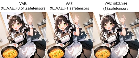 Draw wavy hair, Maid clothes and cat ears with frying pan