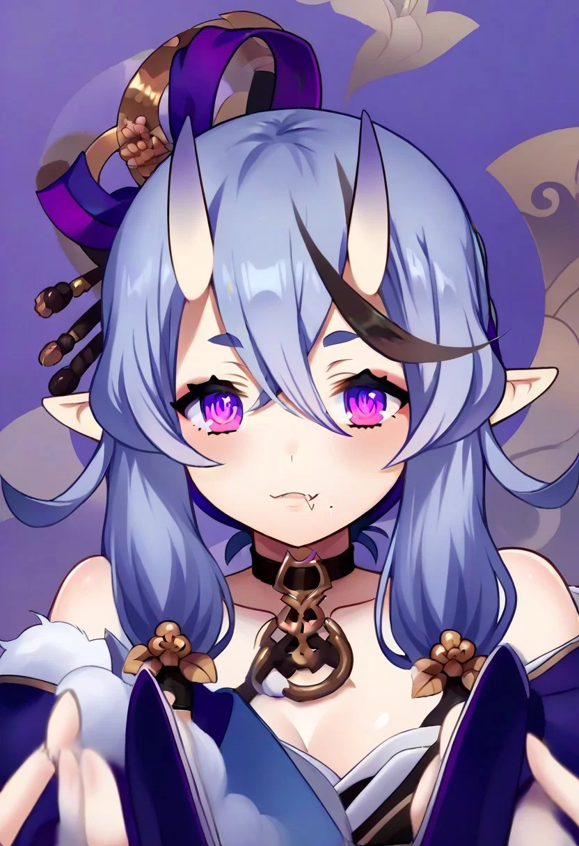 detailed background, posing, shiny skin, <lora:rindou.il:1>, rindou, purple eyes,