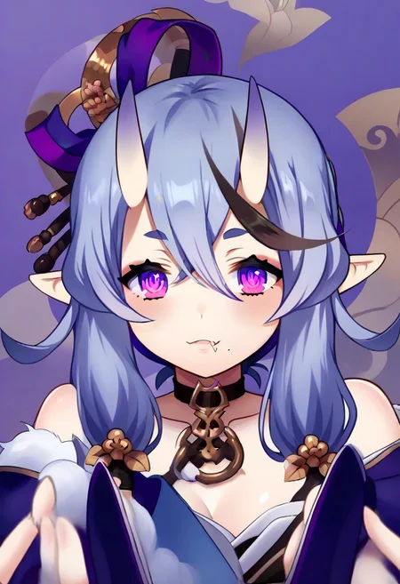 detailed background, posing, shiny skin, <lora:rindou.il:1>, rindou, purple eyes,