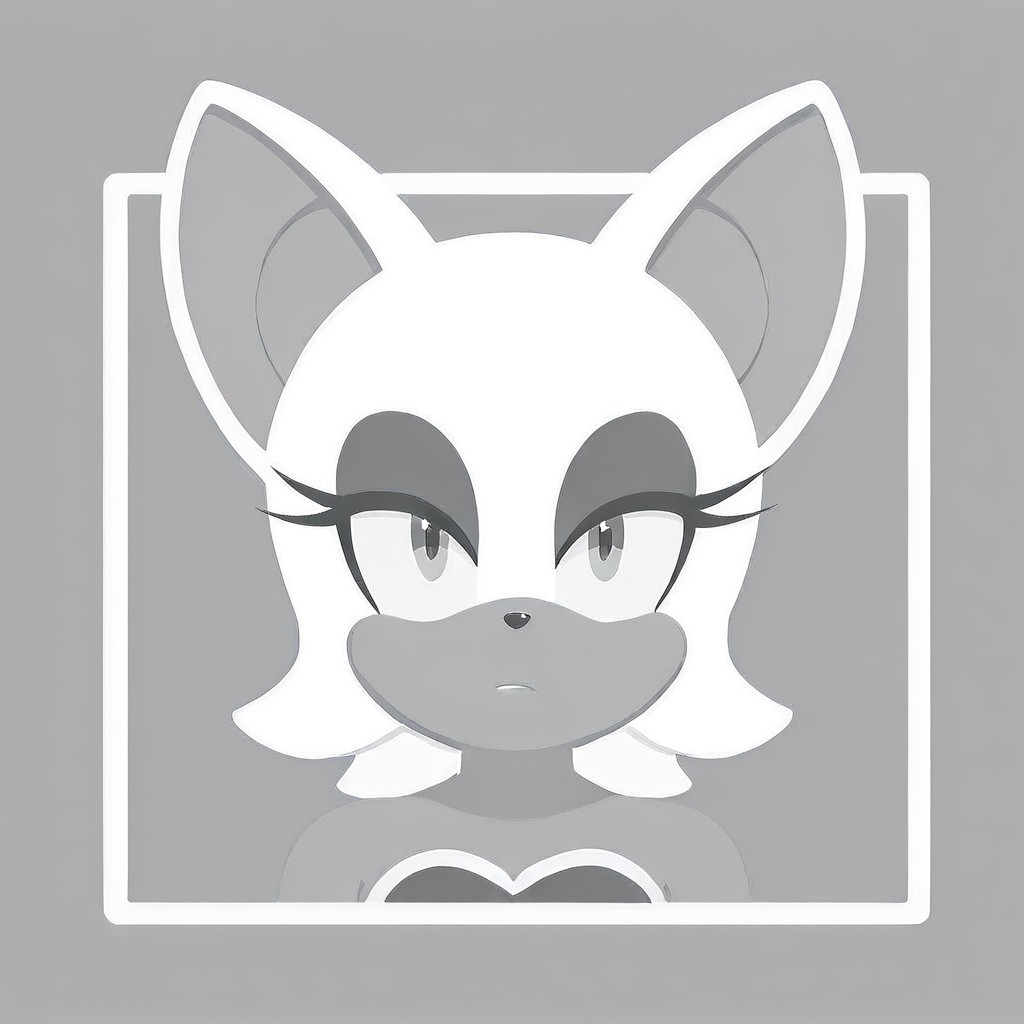 grayscale, placeholder style, rouge the bat, portrait