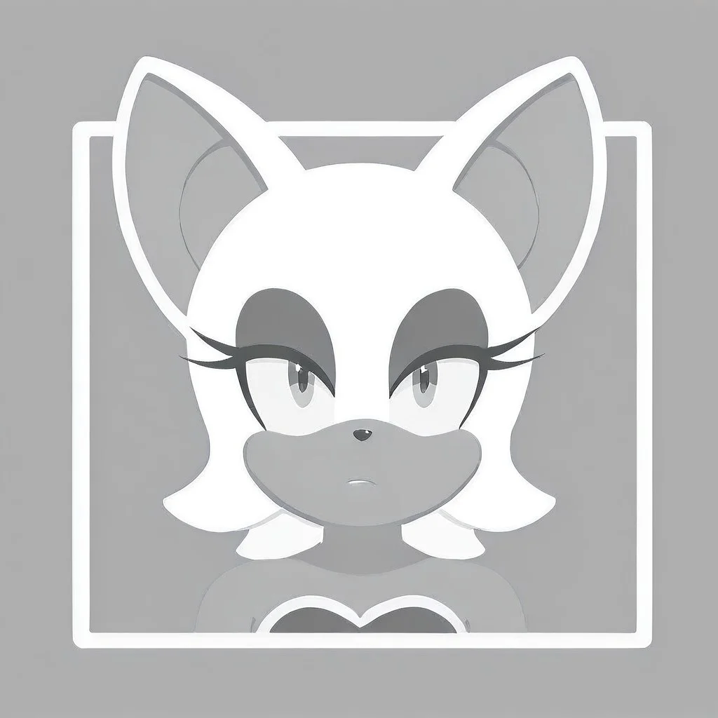 grayscale, placeholder style, rouge the bat, portrait