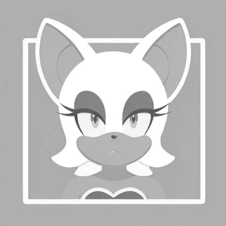 grayscale, placeholder style, rouge the bat, portrait