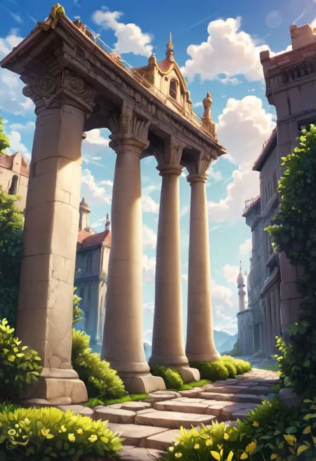 (masterpiece), realistic lighting,vivid color,ultra sharp,score_9, score_8_up, score_7_up, score_6_up, score_5_up, score_4_up,source_anime, realistic illustration, intricate details, hyperdetailed, extremely sharp,4k, (Kairunoburogu, by neocoill:0.5), Ink illustration, Ink illustration, a grand medieval city, slavic buildings, on a rocky coastline, cliffs below, large habour in distance, vibrant color palette, sunrise, hissing clouds