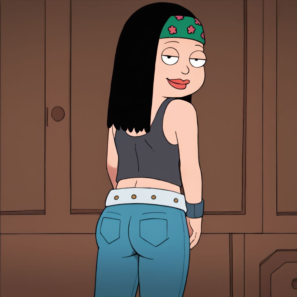 Hayley smith, black hair, headband, 1girl, female focus, Big tits, big ass, perfect ass, shinny ass, smile,tank top,  pov, belt, jeans, score_9, score_8_up, score_7_up,
seductive smile, facing viewer