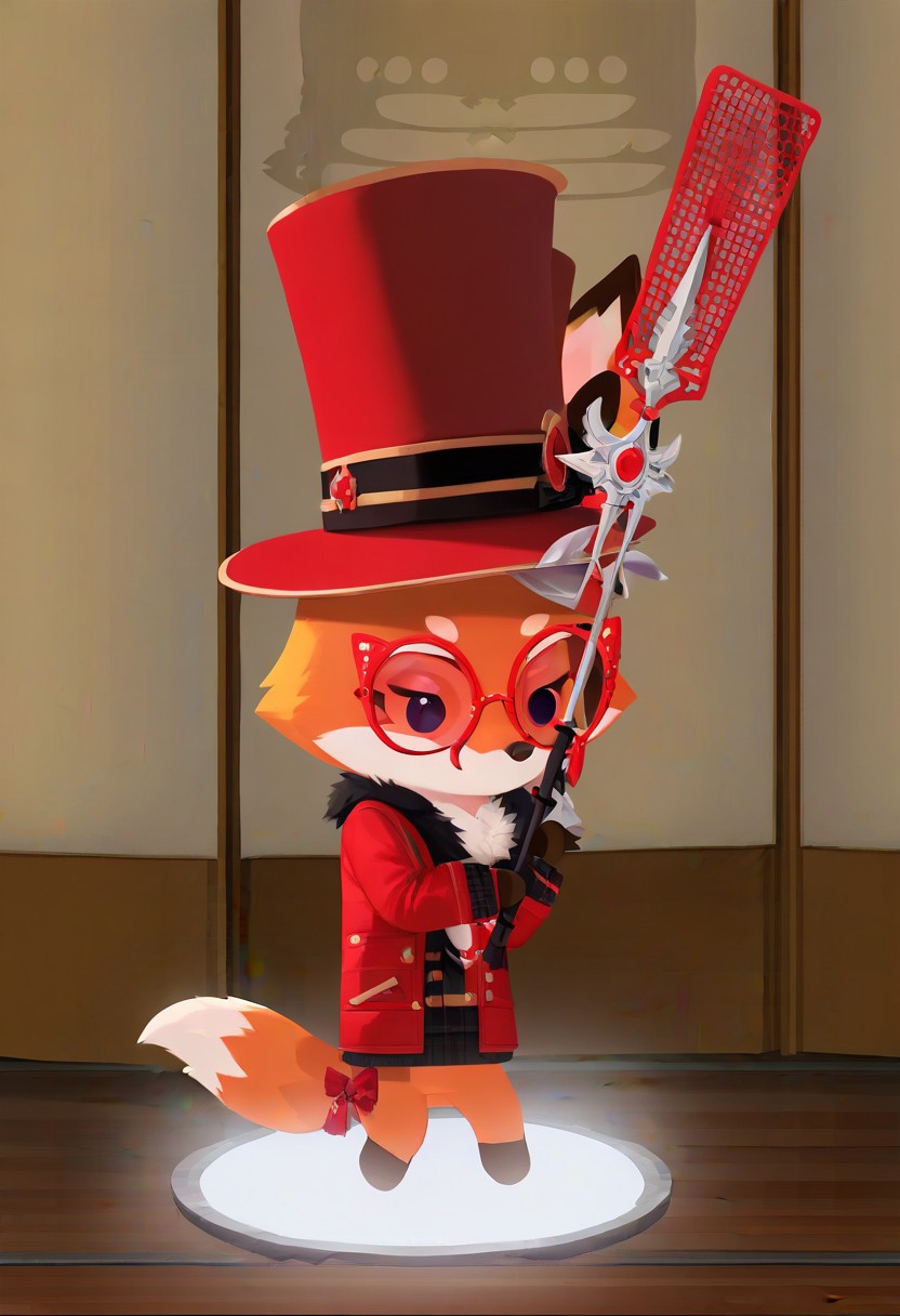 Super Animal Royale, detailxl, score_9, score_8_up, score_7_up, score_6_up, score_5_up,, detailed eyes, detailed face, detailed hands, top down full body view,  NightScapes, fox, cozy atmosphere, creative light overlay, 4k, masterpiece, (masterpiece), best quality, (4K), (cinematic lighting), highly detailed, 8K, UHD, ultra detailed, immersive picture, vivid colors, volumetric light, cinematic light, extremely detailed CG, fox is wearing a jacket and a hat