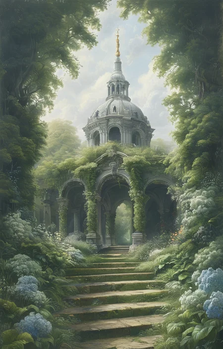 masterpiece,best quality,<lora:tbh344-sdxl:0.75>,illustration,style of Simon Schubert A bottle of perfume in garden