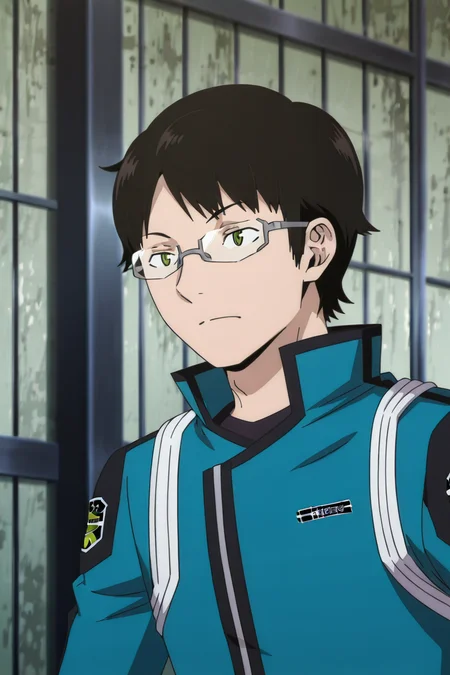 detailed background, posing,
<lora:worldtrigger.il:1>,
worldtrigger,
osamu, tamakoma,
