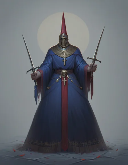Thick layered papercut art of score_9_up,score_8_up,score_7_up,score_6_up,chiaroscuro,low-key,solo,1boy,holding,jewelry,standing,full body,weapon,sword,necklace,holding weapon,holding sword,helmet,cross,knife,dual wielding,robe,holding knife,candle,dagger,holding dagger,candlestand,<lora:cultistexl-000005:1>,<lora:zavy-cntrst-sdxl:0.8>,<lora:xl_more_art-full_v1:0.8>, . Deep 3D, volumetric, dimensional, depth, thick paper, high stack, heavy texture, tangible layers