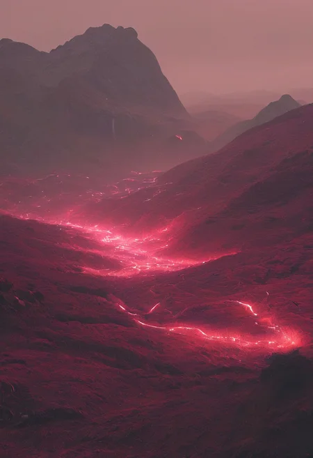 (8k digital nature photography:1.2),
(an idyllic landscape:1.1) with mountains in the distance,
shiny ruby (see-through:1.2), (Sprawling labyrinth:1.2),
<lora:Bio-Luminescence:1> bioluminescent