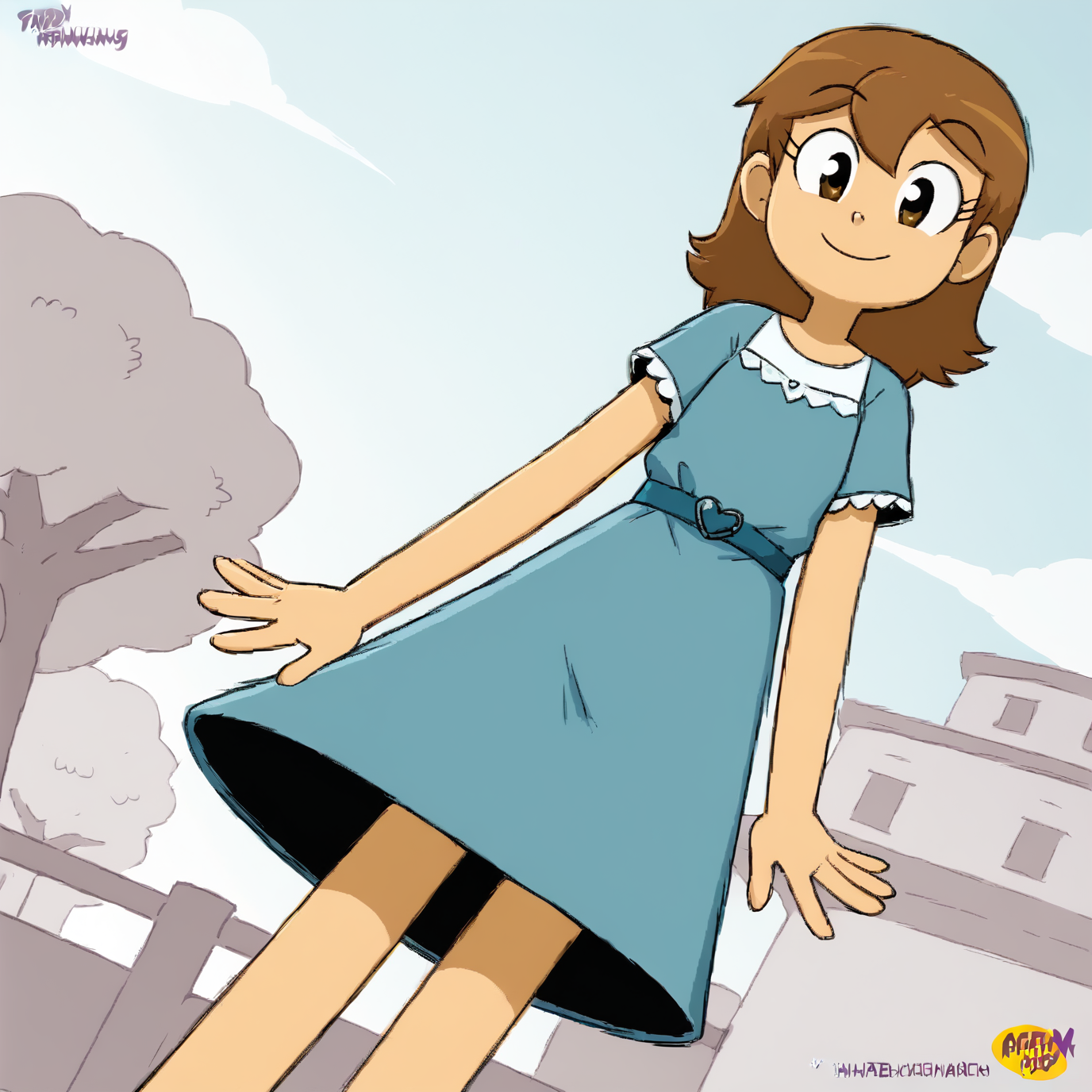 <lora:Xierra099s_style_r1:1> 1girl, dress, smile, score 9, dynamic angle