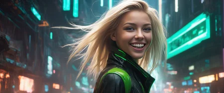 a beatiful young adult women of slender hourglass figure, with long undercut hair of mixed haircolor brunette and blonde, light green eyes, 
Euphoric  and Jubilant  laughing, (perfect teeth:1.5) ,
__bg/zoom__
(at a crossing) in  a a futuristic cyberpunk  village  in the style of hard lighting and rossdraws global illumination Motion Blur , , apocalyptic with smooth detail in the style of Chris Foss , we are indside of a market which is built and decorated in the style of a mix of apocalyptic and utopian with intricate detail in the style of John Harris 
((photo raw)), hard lighting film still and vibrant colors and Radial Blur and Zoom Blur , ,