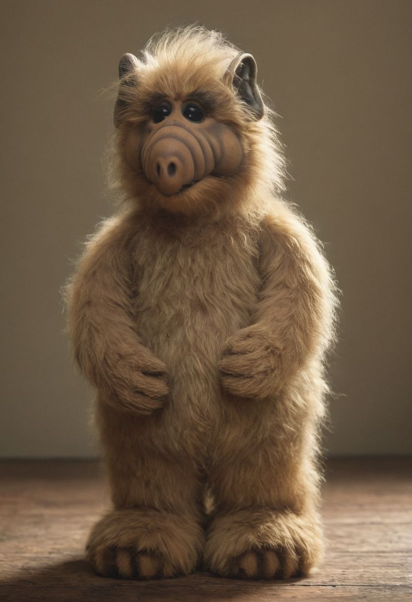 amazing quality, masterpiece, best quality, hyper detailed, ultra detailed, UHD, perfect anatomy, portrait, dof, hyper-realism, majestic, awesome, inspiring, - a fluffy cute (Xalfx:1.0) ,  cinematic composition, soft shadows, national geographic style,biped