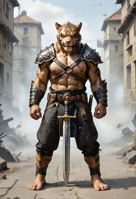 (((Barefoot furry character, full body, cinematic setting, furry male, plantigrade)))
The Beast is back, the (((Beast In Black)))
The Beast is back, the Beast In Black
Tormented and wounded,
branded and persecuted
Torn inside out yet here I stand
Fierce anger, blind madness,
invoke the Beast of Darkness
No mercy 'cause they all must die
Like a hellraiser, monster of rage
Unleash the fury through your (((sword of hate)))
Destroy and murder, retaliate
Harness the power of the Beast In Black
BREAK, intricate details, highly detailed, extreme detail, octane render, fine art, best quality, highres, (detailed face:1.5), ((full_body)), UHD, (((perfect hands))), low light, anime