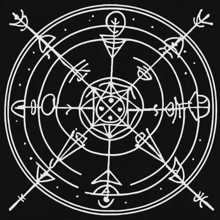 sigil for the protection of birds from coyotes <lora:XL_Galdrabók_XL:1>