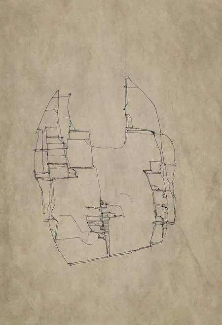 a professional hand sketch of architecture,
(POV view , DOF, first people view from the entrance, low angle shot:1.4),
(Ancient civilization, Alien Prometheus movie scene, dune movie scene:1.5), (The colonial city of the future, in the mist-filled Grand Canyon, on an unknown Earth-like planet, 2 moon on sky, Spaceship flight connects colonies, waterfulls:1.3), (Machu Picchu, a mountain settlement, incredibly spectacular:1.2), (Mario Botta:1.3), (avant-garde, future, reality, science fiction, photorealistic), (modern architecture:1.2), White limestone with black granite, fountain, waterfall, landmark, square, path, narrow street,
(Large Files, Ultra Realistic, 8K, 16k, FHD, HD, VFX, Perfect, Photography, composition, Architecture Sales Photography, Architecture Competition, Ultra High Resolution, Cinematography, High Resolution Image:1.1), (dramatic lighting, direct sunlight, ray tracing, clear shadow:1.2),  (real landscape:1.1), (blurred background:1.0), (urban background, more_details) ,
great lighting, extremely detailed, hillscastel, Neo Classic, Architecture sketch
