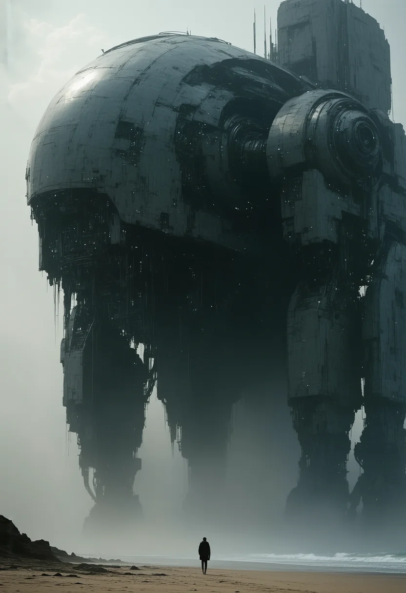 **(Photorealistic, detailed, intricate, hyperreal)**a black and white digital painting depicting a serene, A majestic,3d rendering, Tsutomu Nihei, complex system, equipment with hyper detail, future mechanical society, sci-fi, dystoia, super complex and giant structures backdrop, gloomy futuristic environment, fog, dramatic lighting, Unreal engine 5, RTX shader, detail texture, cyber screen, rustic, realism ambience --ar 9:16 --style raw --stylize 700, surrounding illumination, The overall mood should be one of oppressive dread and unsettling curiosity.
photorealistic, professional studio lighting, extreme photorealism, epic insanely beautiful, on the beach, (ultra-wide angle:1.3), pale skin, shadow, underexposed, faded, blurry, motion blur, ((grainy)),nicolas delort, light silver and turquoise Fujifilm X-T4, Sony FE 85mm f/1. 4 GM --ar 51:91 --style raw --s 750 --v 5. 1
