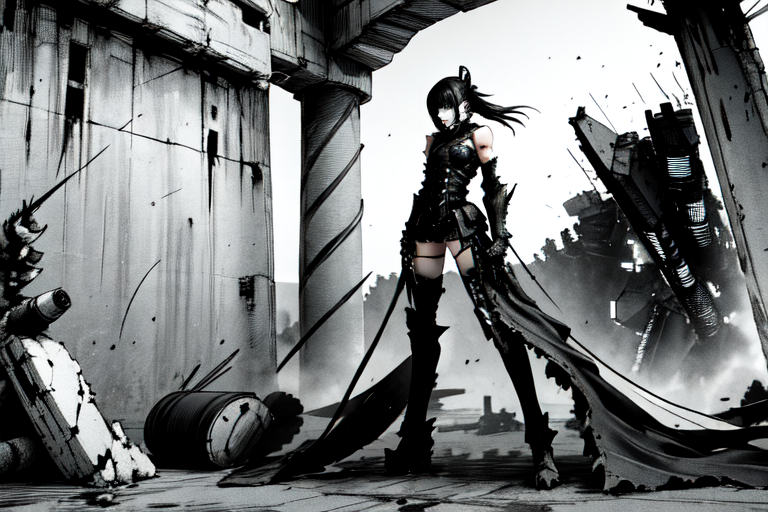 highly insanely detailed, masterpiece, top quality, best quality, highres, 4k, 8k, RAW photo, (very aesthetic, beautiful and aesthetic),  
tsutomu nihei,nihei_tsutomu,blame!,blame gakuen!,abara,TNstyle,sidonia_no_kishi,(deep horizon,lab,giant room,sidonia \(ship\),hangar,city ruins,tunnel,megastructure in background,tower,space,spacecraft),cyberpunk,dystopia,destroyed,open space,decrepit,no human,flock,biomachine,bioluminescence,science fiction,empty, 
<lora:ABARA:1>, 
(1girl:1.3), 
solo focus, 
a colorful background,(colored marble background,Abstract colored fractal background,multicolored background),âââ