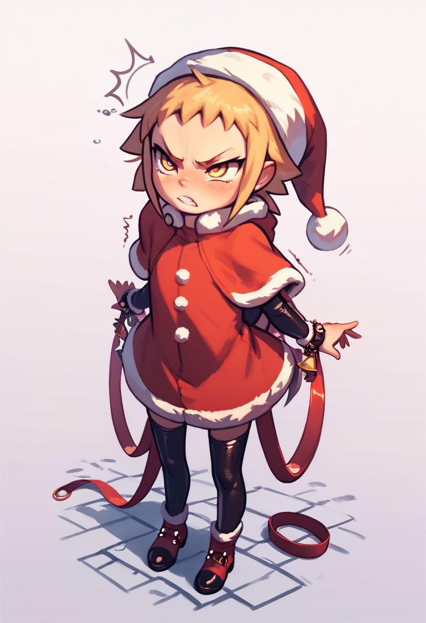 score_9, score_8_up, score_7_up, score_6_up, score_5_up, score_4_up, break, source_cartoon, official, cute, MiniMedusa, tsundere, santa clous costume, standing