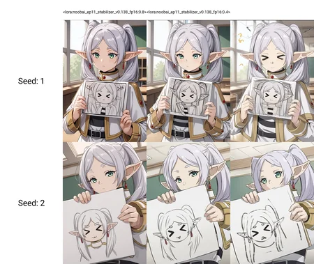 <lora:noobai_ep11_stabilizer_v0.138_fp16:0.8>1girl,frieren,upper body,classroom,>_<,holding drawing,classroom,masterpiece,best quality,