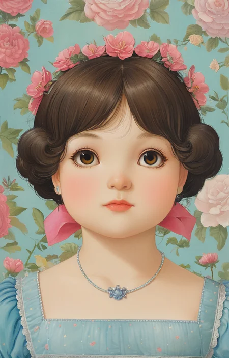 masterpiece,best quality,<lora:tbh145-sdxl:0.7>,idolmaster cinderella girls,illustration,style of Fernando Botero,