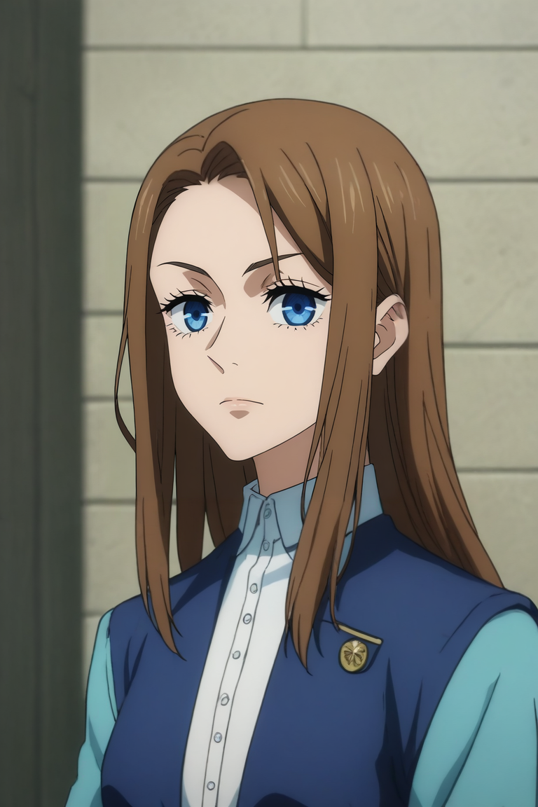 score_9, score_8_up, score_7_up, source_anime, rating_safe, intricate details, anime screencap, , official style, , upper body, , 1girl, Sapphire eyes, brown hair,, solo, world war 1, <lora:jujutsu_kaisen_style_pony:0.78>, jujutsu_kaisen_style, <lora:sdxl_lightning_8step_lora:1>