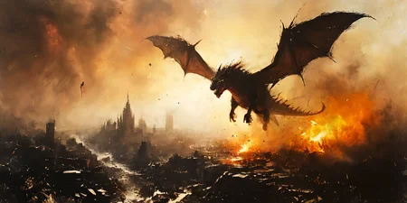 hyperdetailed picture of a warrior fighting a giant evil dragon fly in a sky:1,in city on fire:0.6,giant spread wings:0.5,evil dragon roaring and shouting:0.8,fly beyond passers-by running away,Collapsed and burned buildings cityscape in the background,A city at war,apocalyptic atmosphere,
An oppressive atmosphere,Great visual impact,Fisheye lens:0.6, Upward angle of view:0.8,hero view,Cinematic scene,slight motion blur,
in a dungeons and dragons theme art style,4K,huge filesize,photo,real,HD landscape/scenery,realistic,many details,extreme detailed,full of details,Wide range of colors,high Dynamic,action pose,
<lora:add-detail-xl:1>,<lora:xl_more_art-full_v1:0.5>,<lora:dungeons_and_dragons_xl_v3:0.3>,advntr,<lora:glowneon_xl_v1:0.35>,<lora:great_lighting:0.5>,<lora:Desolation:1>,<lora:NicolaSamori:0.8>,<lora:Classic Western Dragons XL:0.35>,