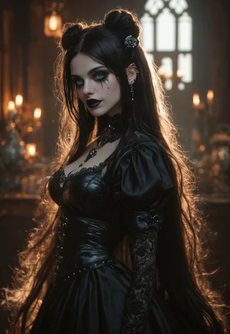masterpiece, best quality, highly detailed, score_9, score_8_up, score_7_up, Expressiveh,
1girl, gothicstyle, (fully clothed), very long hair, gothic body armor, goth accessories, goth makeup, beautiful eyes, bright colors, high contrast, vivid lighting, rating_safe, BREAK, sapphire blue eyes,
<lora:Dynamic Poses:1>
<lora:detailed_notrigger:1>
(((full clothed))),