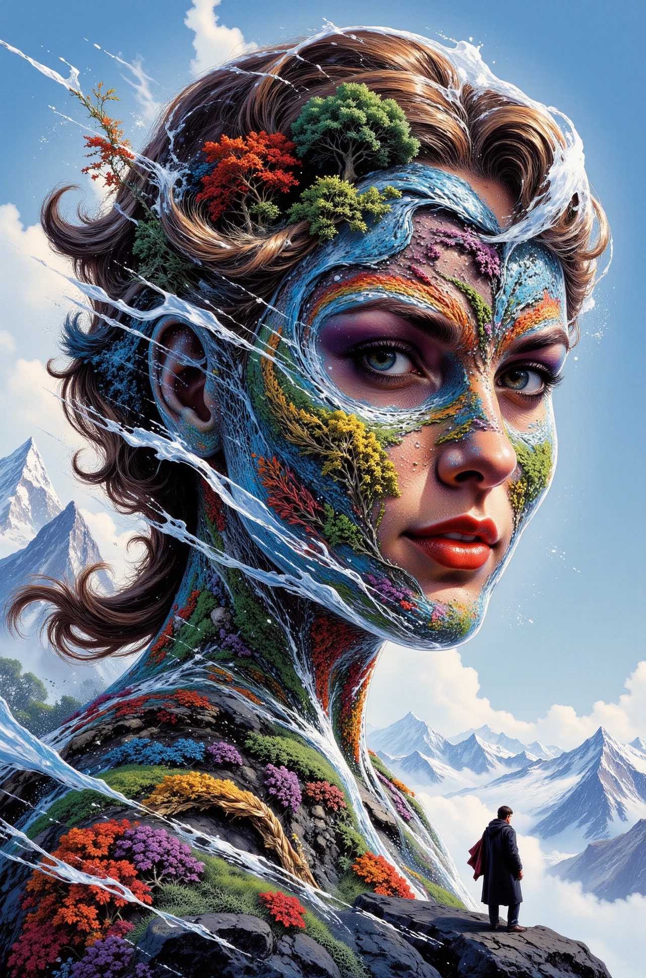 ice beautiful  landscape, morning, woman, very intricate, very detailed, sharp, bright, colorful, <lora:Hand v2:0.5> <lora:Anti-Blur:1><lora:Insane Detail Slider:0.25>  <lora:flux.1_lora_flyway_Epic-detail_v2:0.3> <lora:fluxenhancer:0.25> <lora:Adventure_Comic_Book:0.8>