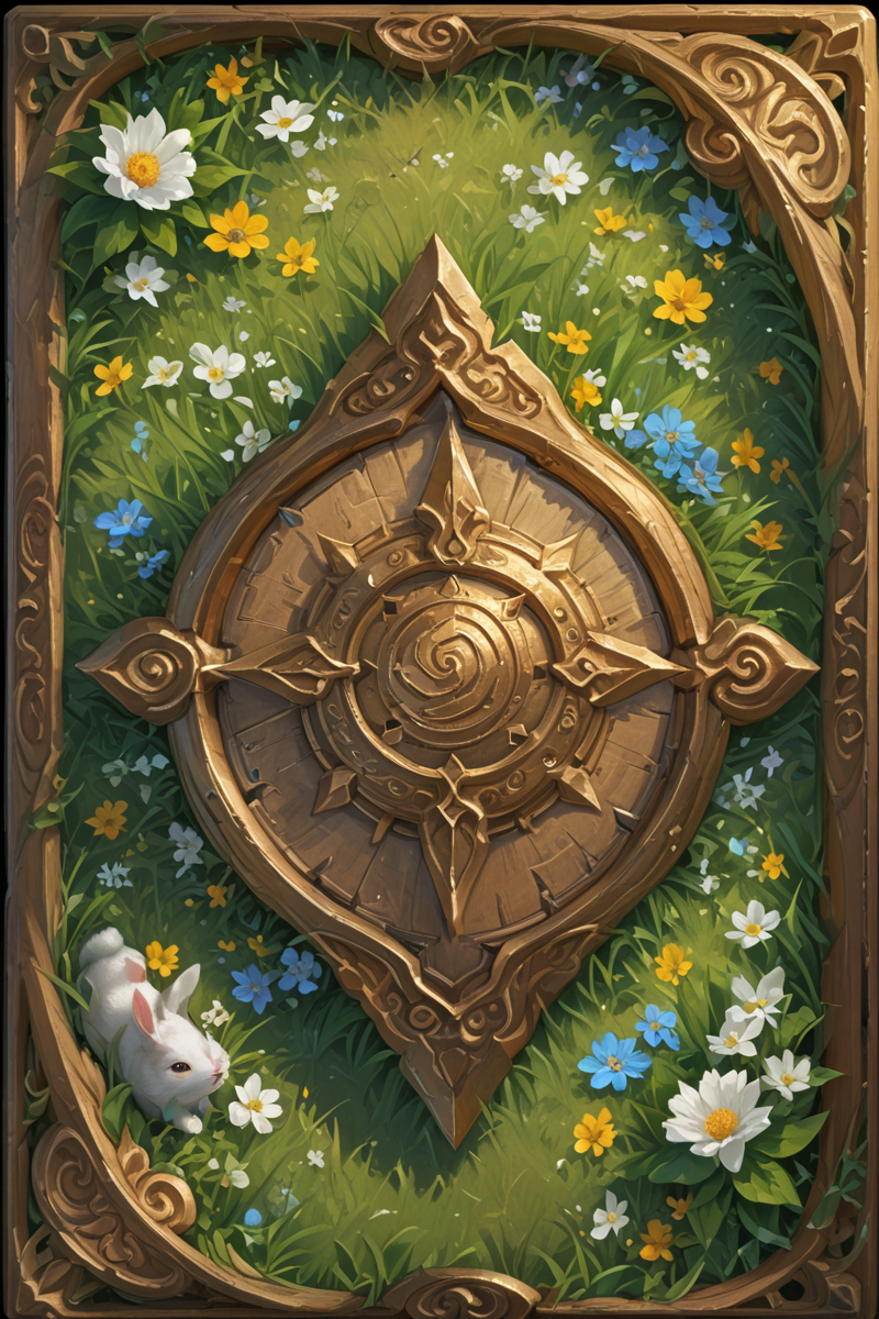 score_9,score_8_up,score_7_up,
hyper-detailed, masterpiece, best quality,realistic details,
cards, tarot, graphic border, illustrative, obsidian, skeuomorphism, detailed, upper body, rabbit, lucky grass, flower, grass background,
<lora:sdxl_lightning_8step_lora:1>
<lora:DM_CB:1>
glowneon<lora:glowneon_xl_v1:1>