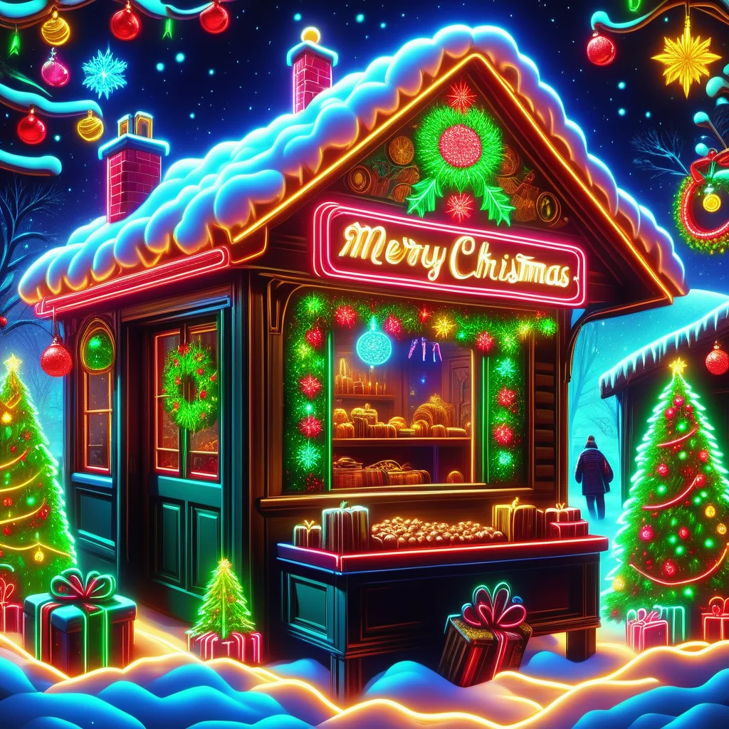 hyper detailed masterpiece, dynamic realistic digital art, awesome quality, DonMN30nChr1stGh0stsXL neon christmas market art, compassion, roasted chestnuts, nostalgic and reminiscent, farmhouse lighting, playing holiday-themed games <lora:DonMN30nChr1stGh0stsXL-000009:1>