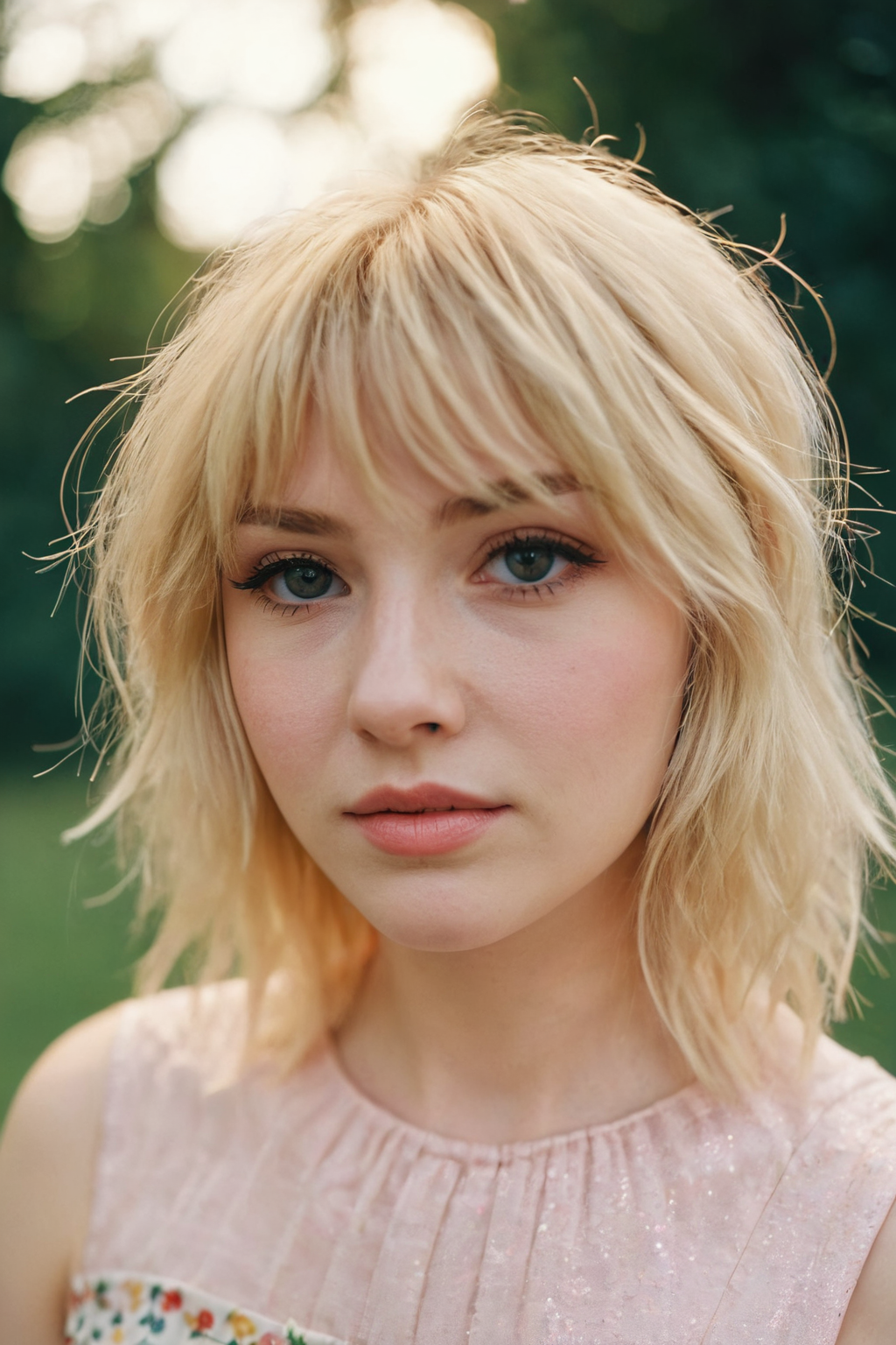80s style, a beautiful caucasian girl with blonde hair, bt80hast, shag haircut, ideal face, 80s dress, pale skin, blush, detailed skin, innocent, natural lighting, film grain, retro,(bokeh:1.3), Porta 160 color, shot on ARRI ALEXA 65, sharp focus on subject, Fujifilm XT-3, <lora:BT_80s_Hairstyles_XL:0.7>