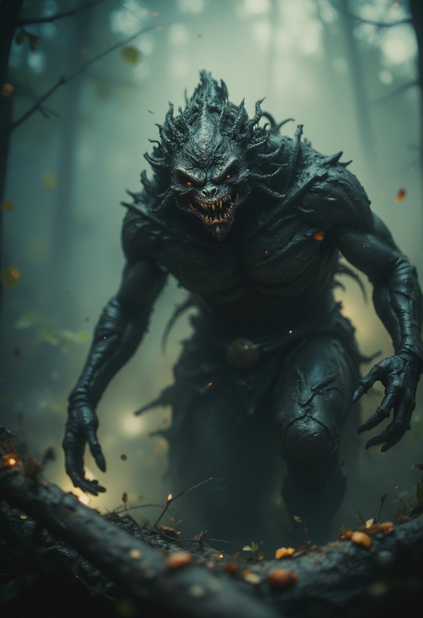 Swamp creature from hell, photo, high quality, soothing atmosphere