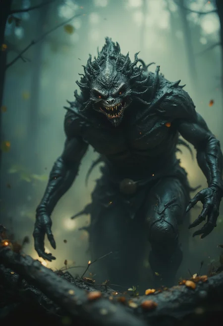 Swamp creature from hell, photo, high quality, soothing atmosphere