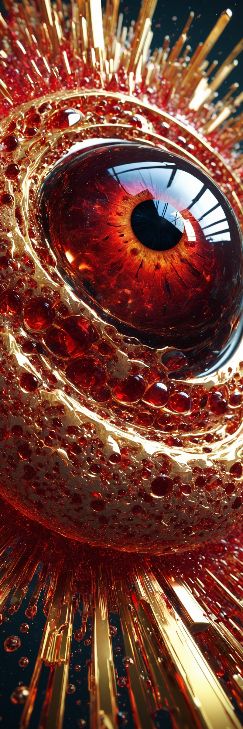 <lora:SDXL_neg4all xl v9.1:1>, ((abstract)), [[(ink blotches, solitude):(eyeballs, spherical):(crystalline fractals):4]|[event horizon, rectangular lens, glitter, red, gold, masterpiece, intricate, ray tracing]:3]