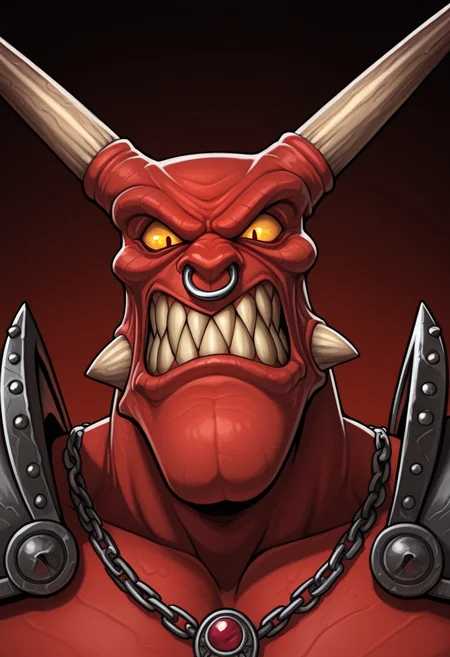 from angle, 1man, nose ring, sharp teeth, long mouth, hooves, close mouth, shoulder pads, angry, necklace, horned_reaper, face close-up, demon
,masterpiece,best quality,amazing quality