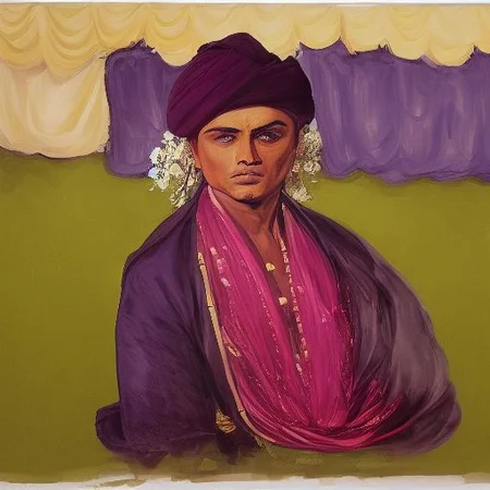 indian-watercolor-portraits portrait of a man