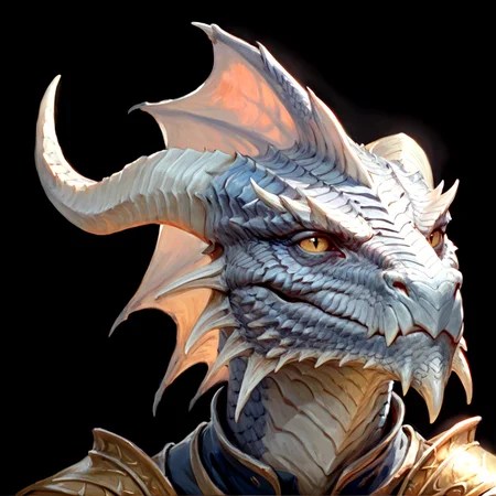 score_9,score_8_up, score_8,
dark, brooding,
1boy, silver dragonborn, male, horns, solo, scales, armor, tail, shoulder armor, pauldrons, upper body, closed mouth, black background
, ((masterpiece, best quality)), art by greg rutkowski,
<lora:Expressive_H:0.5> <lora:Dungeons_and_Dragons_Art_Style-000003:1>