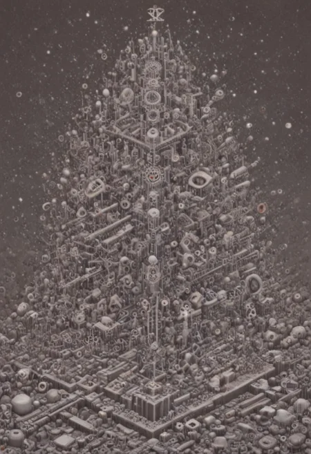 a drawing of Lunar Anubis, cat performing alchemy of etheral symbol quintessence, (one hand raised showing the eye of chemigram:1.1 eye of hamesh (with rays coming out of it), OverallDetail forging cluster astral keys.<lora:UFO_Alchemy_sdxl:1.0>, tetrahedal trees ((revelation of method,PStyl3 )<lora:Maximalist_Drawing_BW:0.2>), (map QuinnMora, HaroldFiskMeander background:1.4), framesmade of checkerboard layer, , no human, ((sigil of pyramid, sigil of great power, frames cube FancyTurning:1.5), (three planes) X Y Z in occult space