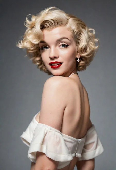 analog photo, young blonde, (marylin monroe:1.4), short curly hair, black studio background, white dessous, <lora:epicRealismHelper:0.8>,  <lora:add_detail:0.5> , <lora:_20230805154543:0.5>