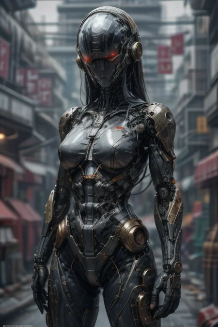 biomechanical style masterpiece,best quality,absurdres,high details,8K,photorealistic,amazing body,at distance,cowboy_shot,posing,flirting,(playful gaze, smirking:1.1),1girl,<lora:r4gdroid_v2:0.7>,r4gdr01d,gynoid,<lora:Cyberhelmet:0.5>,cyberhelmet,helmet,cyberpunk,antennas,<lora:Concept_-_Hella-sthetic_v2:0.3>, . blend of organic and mechanical elements, futuristic, cybernetic, detailed, intricate