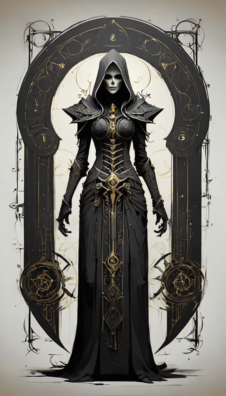 sketch_sheet, a drawing of Necromancer, ((black and white:1.5)), (paper background:1.5) golden ratio, detailed, sharp focus, intricate, still, dynamic, full color, attractive, cinematic, highly saturated colors, surreal, open intriguing, very inspirational, glowing, magical, thought fascinating, creative, positive, unique  <lora:sketches-sdxl:1>