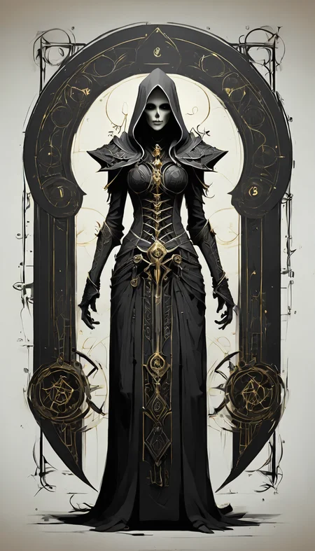 sketch_sheet, a drawing of Necromancer, ((black and white:1.5)), (paper background:1.5) golden ratio, detailed, sharp focus, intricate, still, dynamic, full color, attractive, cinematic, highly saturated colors, surreal, open intriguing, very inspirational, glowing, magical, thought fascinating, creative, positive, unique <lora:sketches-sdxl:1>