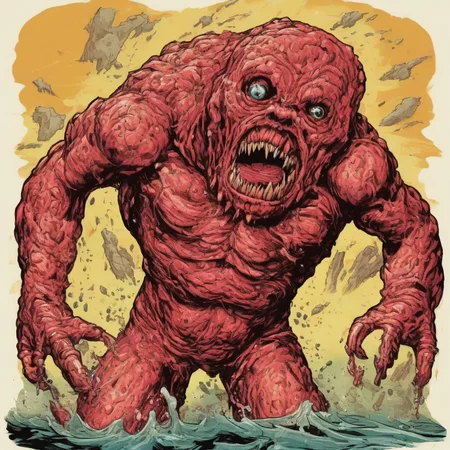 <lora:fx-monsters-xl-pgy:0.5>fx-monsters screaming man, comic style
