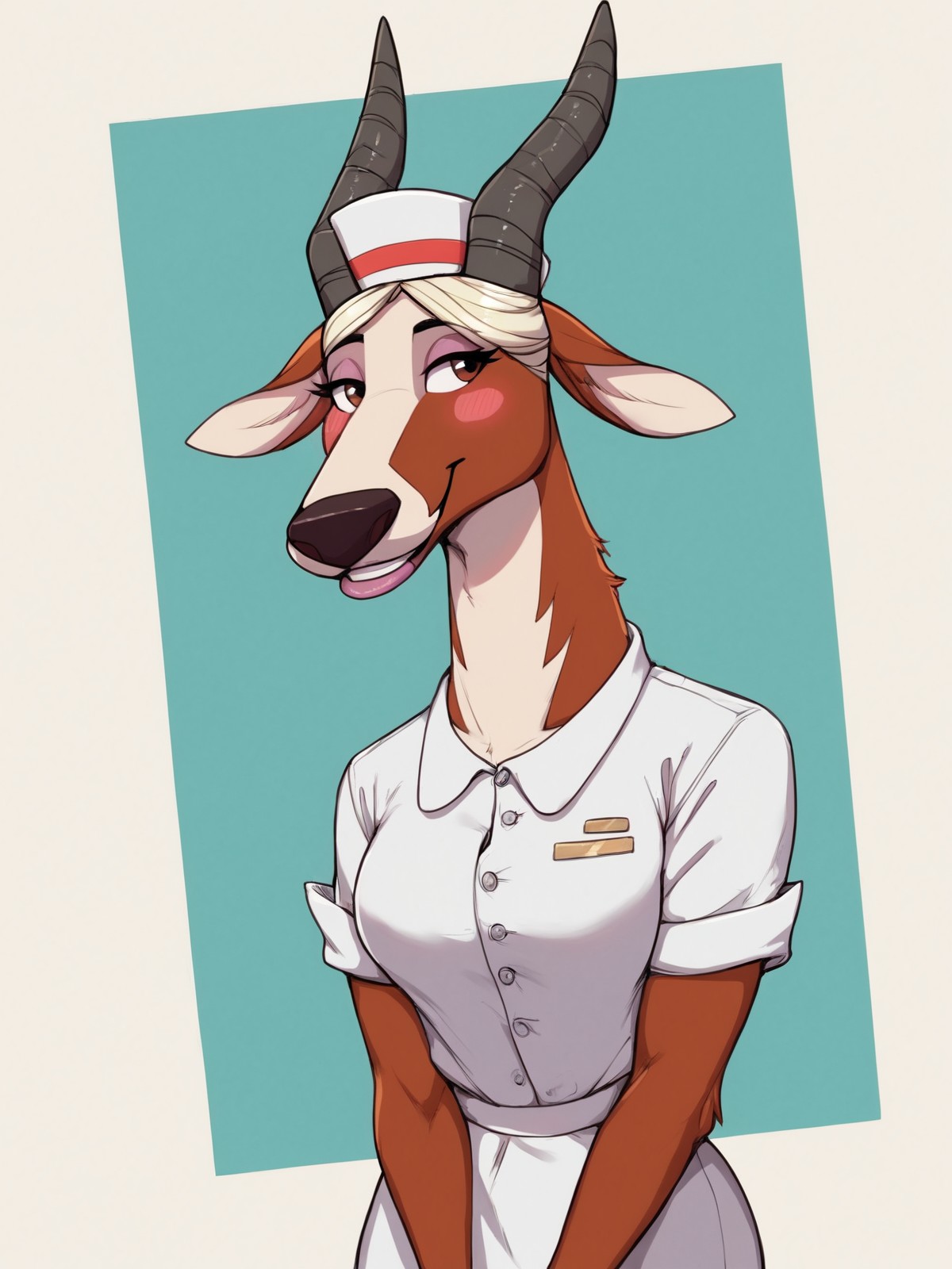 score_9,score_8,source_furry,
<1girl:1.5>,
<solo:1.5>,
 <lora:Nurse_Gazelle:1> nurse_gazelle