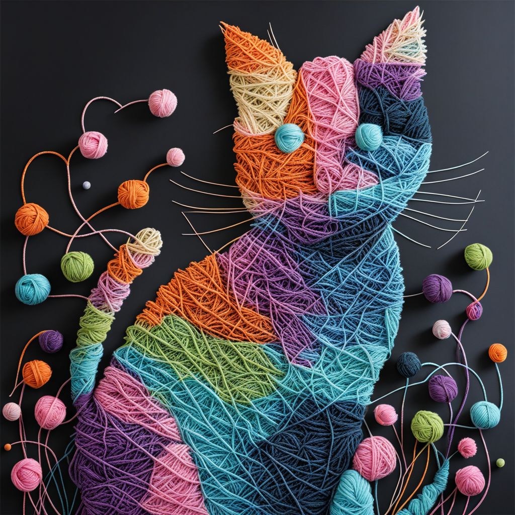 A cat Yarn art style  <lora:SDXL_Yarn_Art_Style:1>