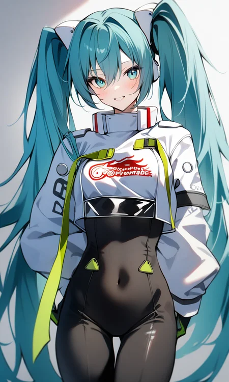 1girl, miku22, 
masterpiece, absurdres,
<lora:RacingMiku2022_XL1:1>