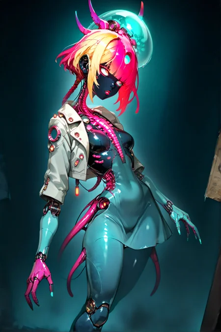 <lora:Godless_Prosthesis_PONY:1> godless, lazympos, lazyup7, score_9, score_8_up, score_7_up, source anime,
<lora:quality_modifiers_masterpieces_v1:1> masterpiece, best quality, very aesthetic, 1girl, solo, vector art, (random shapes::0.05), an aerial view of a city, TTRPG city map showing the full city, fantasy art, by senior environment artist, beautiful fantasy map, psychedelic marker illustration on lsd tab paper + uv glow,
vivisectionist figure, surgical limbs, cracked mechanical ribcage, symmetrical glass fragments, reds and silvers, religious light through sacred violence, halo of bone and chrome, helmet grown from chitinous coral, mech suit fragments, alien hybrid, irritated expression, rolling eyes, pursed lips, (arms open wide, body leaning back, legs apart, welcoming and joyous body language:one arm touching head, body arched sideways, one leg extended, graceful and elegant body language:0.7), provocative,
blonde and red hair, (pixie cut with bangs|box braids) \(hairstyle\), ("electroluminescent \(tech\) jellyfish \(animal\) train", "neon \(light\) plasma \(state\) tendrils", "deep-sea \(environment\) creature \(biology\) biolight \(tech\) nodes"), metallic silver leather jacket with LED-lit spikes, worn over a neon orange mesh top and black vinyl mini skirt, with studded ankle boots,
action pose, dutch angle, extreme close-up, dramatic framing, cinematic framing, cinematic shot, stunning composition, horror \(theme\), science fiction, <lora:DynamicPose_alpha1.0_rank4_noxattn_100steps:1> <lora:Reelmech_pony_ed_v1_3:1> reelmech, <lora:RoboBabesV1.2:1> r0b0bab3s,​​​